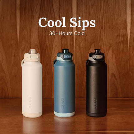 ZULU Powerfill Pro 24oz Stainless Steel Water Bottle with Quick Fill Lid, Triple Walled Vacuum Insulated Metal, Leak Proof Locking Lid, Sip and Chug, Reusable BPA Free, Sherbert