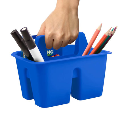 Storex Mini Classroom Caddy, Multipurpose Classroom Organizer with Handle, Red, Pack of 12 (01063U12C)