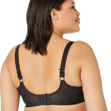 Elomi Women's Charley Bra: Stretch Lace & Mesh, Racerback Option. Low Plunge UK jj, Us Sizes D-n, Black, 36E