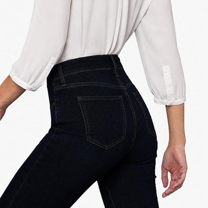 NYDJ Women's Petite Marilyn Straight Leg Jean, Black, 2