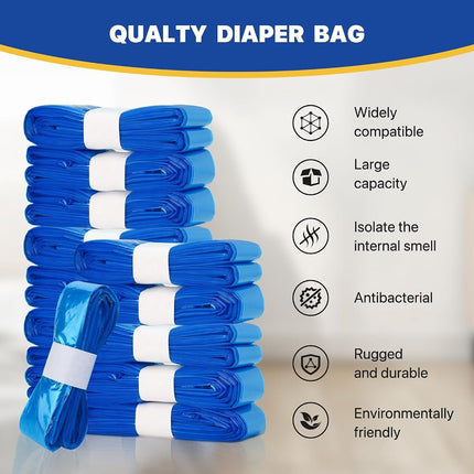 Nappy Bin Refills, 7.5m Extra-Long Diaper Pail Bags Compatible with Tommee Tippee Twist & Click and Sangenic TEC Bins, Multi-Layer Odour-Blocking Refill Liners for Nappy Disposal (6Packs)