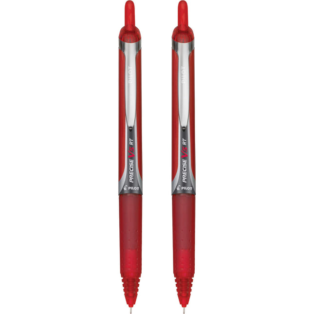 PILOT Precise V5 RT Refillable & Retractable Liquid Ink Rolling Ball Pens, Extra Fine Point (0.5mm) Red Ink, 2-Pack (26082)