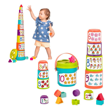 Battat Stacking Cups Shape Sorter, Sort & Stack Ne
