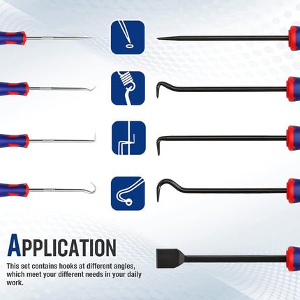 WORKPRO 9Pcs Precision Pick & Hook Set with Scraper, Automotive & Electronic Hand Tools, W000846A