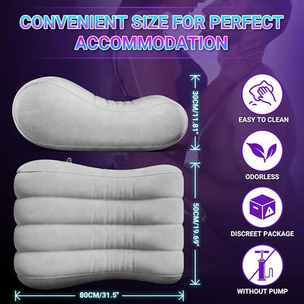 Gunwai Sex Pillow Couples Sex Toys, Sex Furniture for Bedroom Inflatable Lounge Sex Chair, Sex Wedge Sex Sofa Bedroom, Velvety Anti-Leak Valve Sex Bed Things Cushion, Couple Female Adult Sex Toys