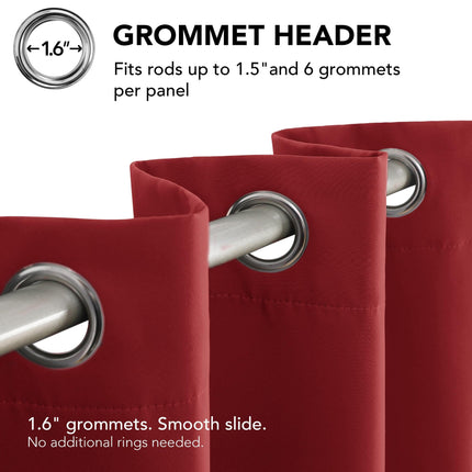 Deconovo Grommet Window Panels, Room Darkening Thermal Insulated Blackout Curtains for Nursery Room, 38 x 72 Inch, Chocolate, 2 Panels