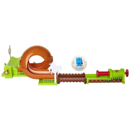 Sonic The Hedgehog Pinball Green Hill Zone Pinball Track Play Set |Looping Action & Automatic Bumper | 9Piece with Exclusive Sonic Sphere Included