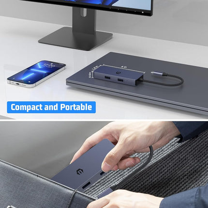 OTAITEK 6 in 1 USB C Hub, USB C Adapter 4K HDMI, VGA, 2XUSB Ports for MacBook Air, iPad Pro, Windows Laptops XPS and More USB-C Devices