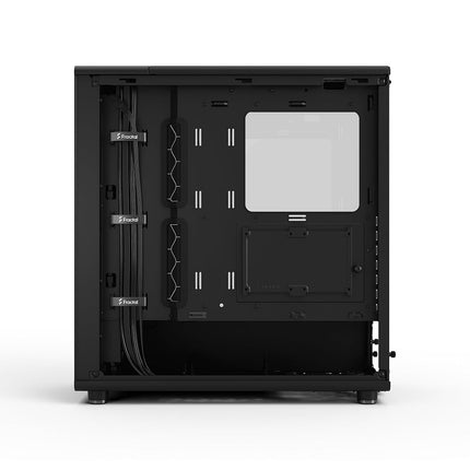 Fractal Design North Momentum Black - Glass Side Panel - Genuine Blackened Oak Wood Front - High Airflow PC Gaming Case - Three powerful 120mm Momentum Fans Included - ATX Support