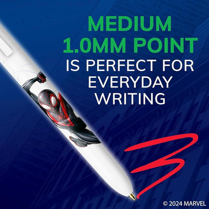 BIC Marvel Spider-Man Retractable Ballpoint Pen 4 Colours with 1.0mm Nib Assorted Ink (Pack of 2)