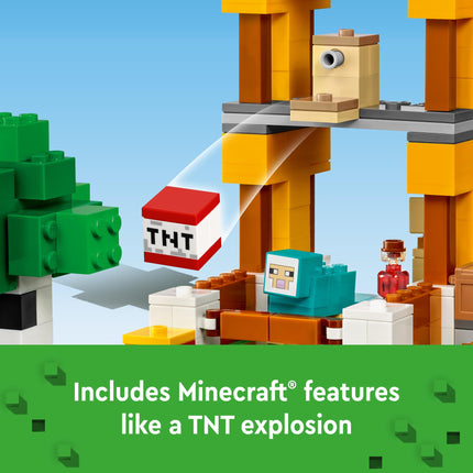 LEGO 21249 Minecraft The Building Kit 4.0, 2-in-1 Set, Build River Towers or a Cat Hut with Alex, Steve, Creeper and Zombie Mobs Figures, Toy for Kids