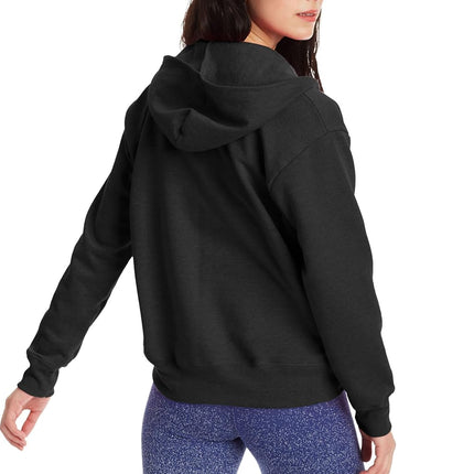 Hanes womensO4637Women's Fleece Full Zip Hood Long Sleeve Hoody - Off-White - Medium