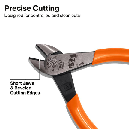 Klein Tools D2286 Diagonal Cutting Pliers, 6-Inch, Made in USA, Heavy-Duty Wire Cutters with High Leverage Design, Side Cutters with Laser Hardened Blades and Hot Riveted Joint