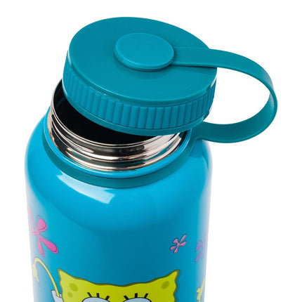 Silver Buffalo Spongebob Squarepants Sup, Fishes? Stainless Steel Water Bottle with Twist Lid, 42 Ounces