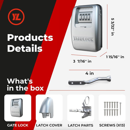 Keyless Gate Lock – Secure Fence Lock and Latch – Strong Durable System XLS – Heavy Duty – 1-Pack