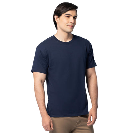 Camisetas de algodón Eversoft para hombre Fruit of the Loom (S-4XL), cuello redondo - Paquete de 2 - Azul marino, extragrande