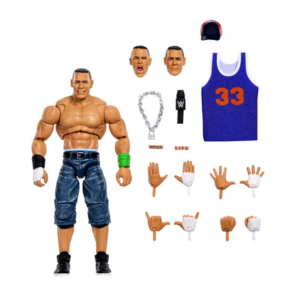 Mattel WWE Ultimate Edition John Cena 6-inch Action Figure & Accessories Set, 10+ Pieces Include Swappable Heads & Hands, JCX42