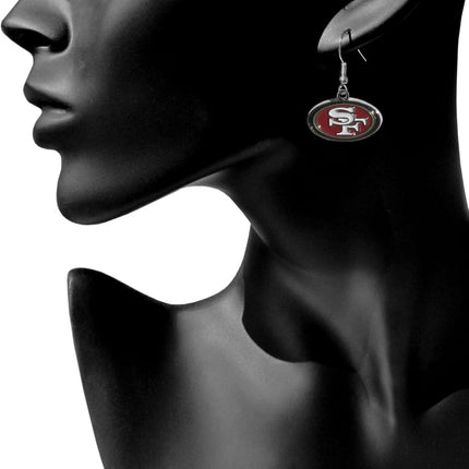 Siskiyou Sports NFL San Francisco 49Ers Chrome Dangle Earrings