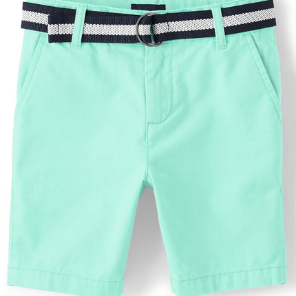 The Children's Place Short chino ceinturé pour garçon, Mellow Aqua, 8