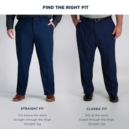 Haggar Men's eCLo Stria Expandable-Waist Plain-Front Dress Pant