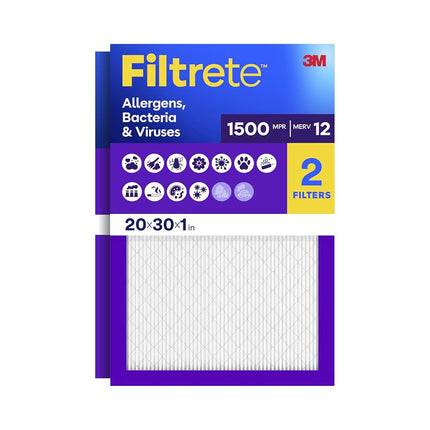 Filtrete™ Filtre anti-allergènes Ultra 1500 IPR, 50,8 cm x 76,2 cm x 2,5 cm (20 po x 30 po x 1 po)