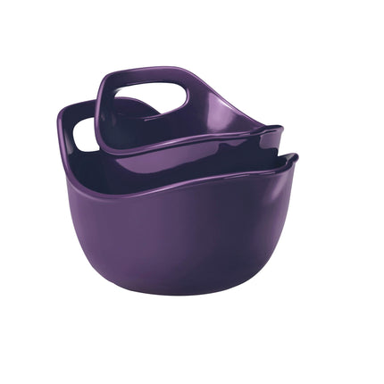 Rachael Ray Ceramics 2-Piece Mixing Bowls Set, Pur