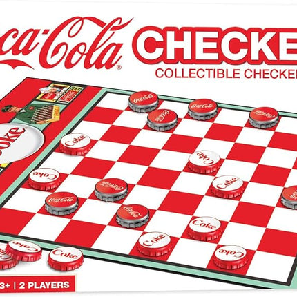 MasterPieces Coca-Cola Bottle Cap Checkers Board Game for 2 Players, Ages 6+