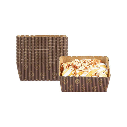 Restaurantware-Panificio Premium 4 Ounce Kraft Square Baking Cups, 100 Paper Baking Cups Perfect for Muffins, Cupcakes or Mini Snacks - Greaseproof, Rippled - Disposable and Sustainable