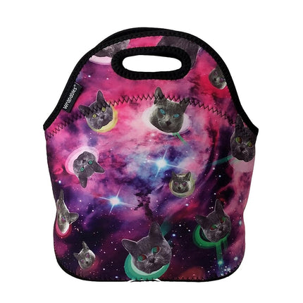 Wrapables A70831c Insulated Neoprene Reusable Lunch Bags, One Size, Hypnotic Cats