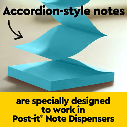 Post-it Super Sticky 100% Recycled Pop-up Notes, Oasis Collection, 3 in. x 3 in., 70 Sheets, 18 Pads, School Supplies and Office Products