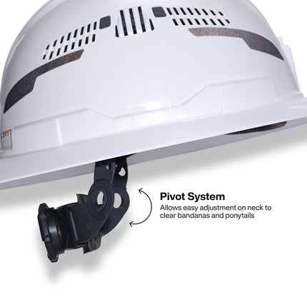 Klein Tools 60407T2RL Type 2 Hard Hat, Vented Full Brim, Class C Hard Hat with Chin Strap, 6-Point Suspension with Accessory Mounts, Washable Padding, and Rechargeable Headlamp