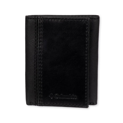 Columbia Men's RFID Trifold Wallet, Black Stitch, 