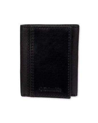 Columbia Men's RFID Trifold Wallet, Black Stitch, 