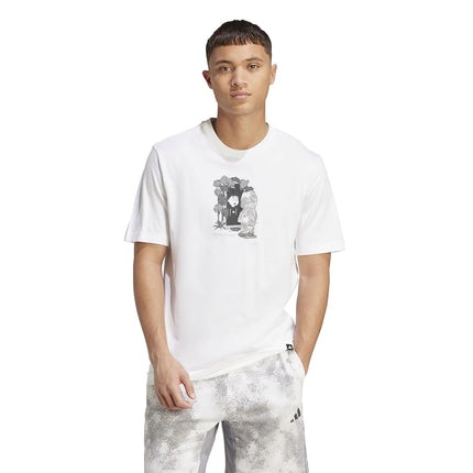 adidas Men's Camouflage Graphic T-Shirt, White/Explorer, Large Tall
