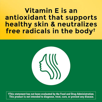 Nature Made Vitamin E 180 mg (400 IU) dl-Alpha Softgels, 100 Count for Antioxidant Support (Packaging May Vary)