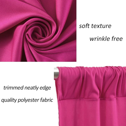AK Trading CO. 10 feet x 10 feet IFR Polyester Backdrop Drapes Curtains Panels with Rod Pockets - Wedding Ceremony Party Home Window Decorations - Fuchsia