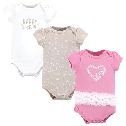 Hudson Baby Unisex Baby Cotton Bodysuits, Love Daisy Tutu, 9-12 Months, Love Daisy Tutu, 9-12 Months
