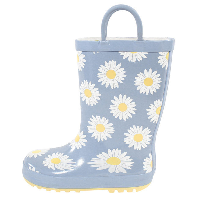Hudson Baby Unisex-Child Rain Boot, Blue Daisy, 12