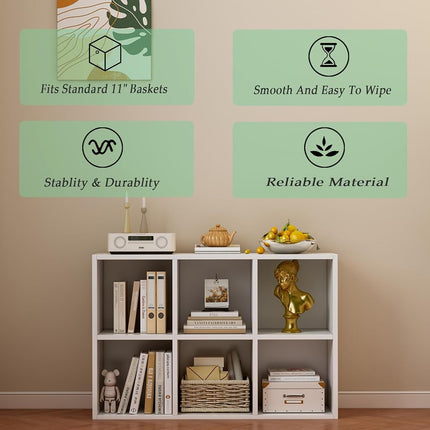OSCHF 6-Cube Storage Shelf Bookcase, Warm White