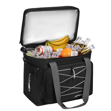 Maelstrom Nevera Plegable de Lona - 60 latas, Bolsa Nevera Grande Aislada a Prueba de Fugas para Almuerzo, Portátil para Compras, Camping, Fiestas en el Portón Trasero y Viajes por Carretera, ¿Negra?