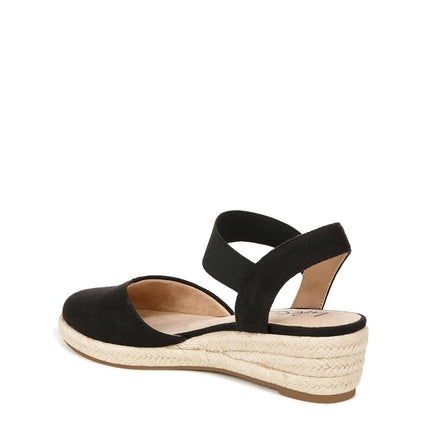 LifeStride Womens Kimmie Wedge Espadrilles Black 7.5 W