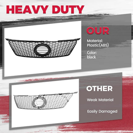 HECASA Front Grill Compatible with 2006 2007 2008 Lexus IS250 IS350 5311153140 Front Bumper Mesh Grille Assembly Black