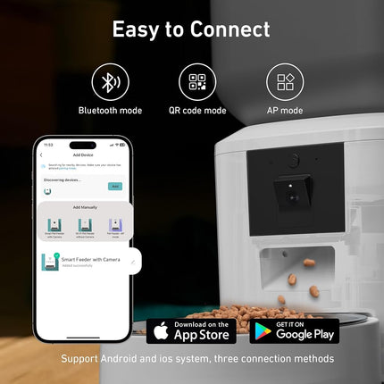 Nityers 8L Automatic Dog Feeder with Camera, 5G WiFi Automatic Cat Feeder
