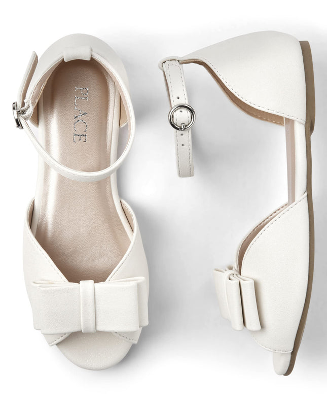 The Children's Place Chaussures plates unisexes à bout ouvert pour enfant, blanc, 11 Little Kid
