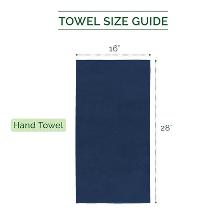 Elegant Comfort Luxury 100% Turkish Cotton Corduroy Ribbed 4 Pack Hand Towel Set 16 x 28 Inch - Absorbent, Super Soft, Quick Dry, Premium Towels for Bathroom, Gym, Spa and Hotel Use, Navy