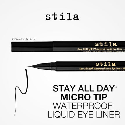 Stila Cosmetics Stila Stay All Day Waterproof Liquid Eye Liner Micro Tip - Intense Black by Stila for Women - 0.016 oz Eyeliner, 0.47 millilitre