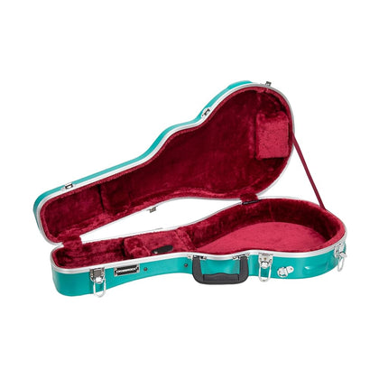 Crossrock F-Style Mandolin Case | ABS Molded Hardshell with Security Lock, Metal Feet, and Detachable Straps-Mint Blue (CRA862MFMB)