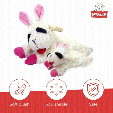 Multipet Easter Bunny Ears Lamb Chop Dog Toy 11"