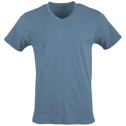Gildan Men's V-Neck T-Shirts, Multipack, Style G1103 Undershirt, Navy/Heather Navy/Indigo Blue (5-Pack), M