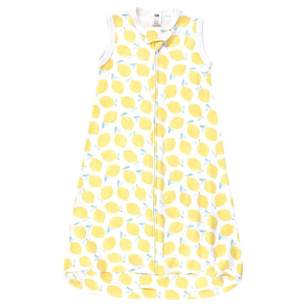 Hudson Baby BabyCotton Long-Sleeve Wearable Sleeping Bag, Sack, Blanket, Lemon Daisy Sleeveless, 0-3 Months